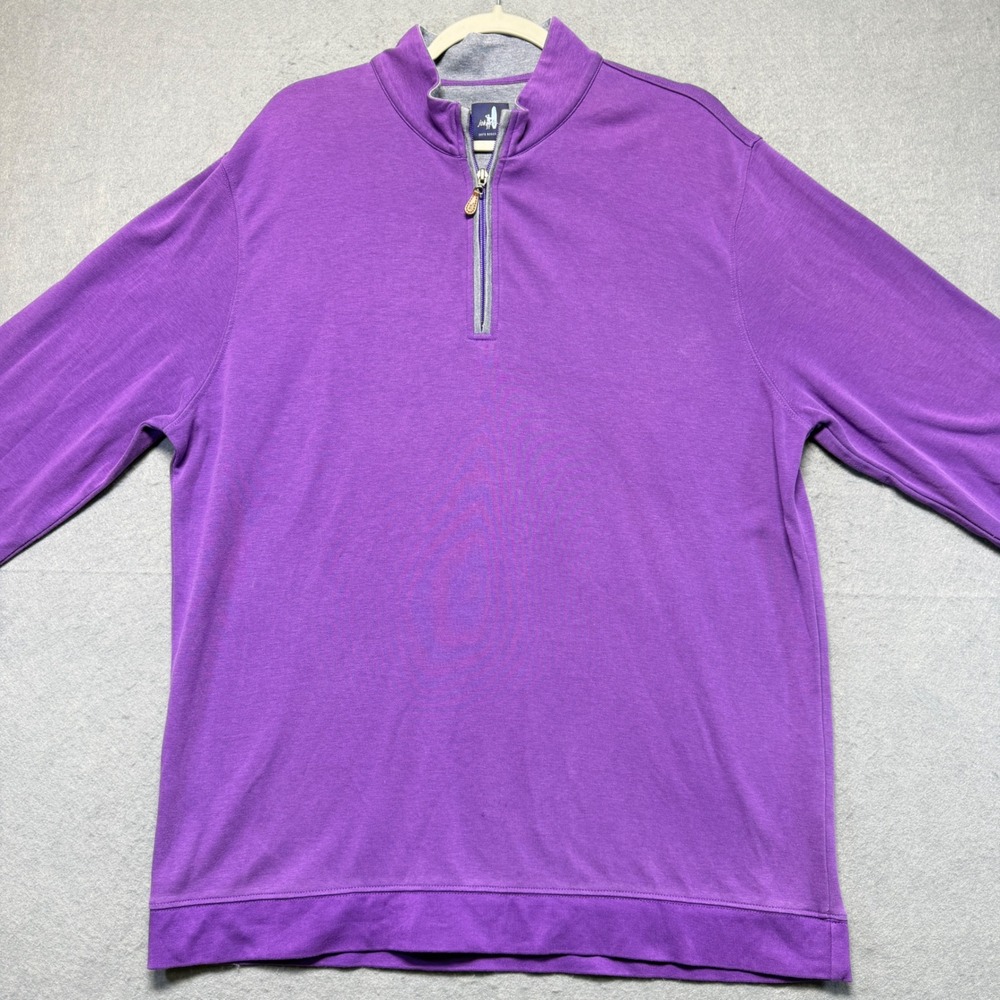 Johnnie-O Mens XL Purple Quarter Zip Pullover Long Sleeve Cotton Blend Sweater
